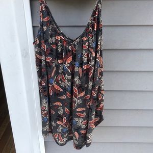 Thin strap printed blouse